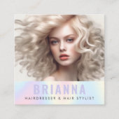 Pastel regenboog trendy moderne minimale foto vierkante visitekaartje (Voorkant)