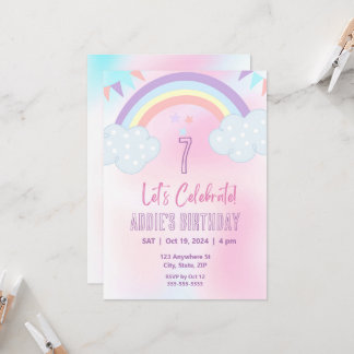 Pastel Regenboog Uitnodiging