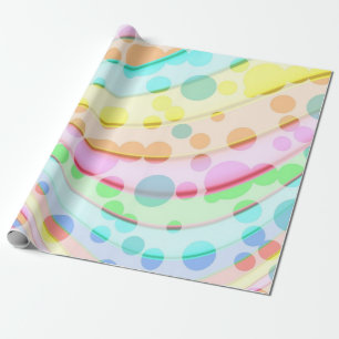 Pastel Regenboog van linten en bubbels Cadeaupapier