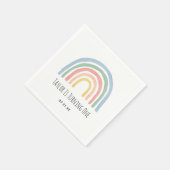 Pastel Regenboog Van Plezier Eerste Verjaardag Ser Servet (Hoek)