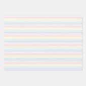 Pastel regenboog veer geel set van 3 inpakpapier vel (Voorkant 3)
