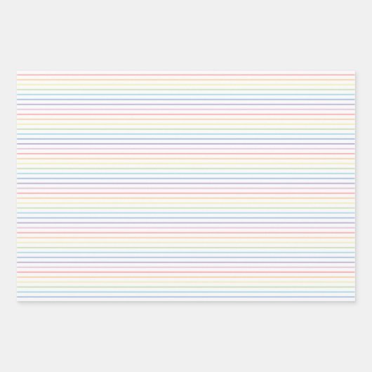 Pastel regenboog veer geel set van 3 inpakpapier vel (Voorkant 3)