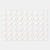 Pastel regenboog veer roze set van 3 inpakpapier vel (Voorkant 3)