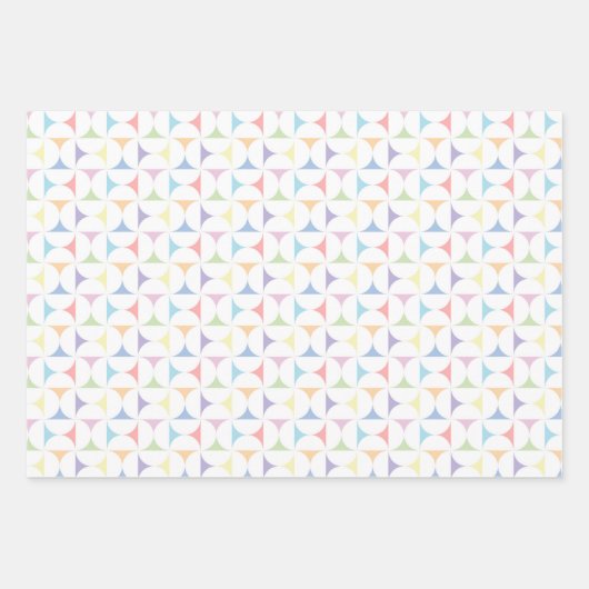 Pastel regenboog veer roze set van 3 inpakpapier vel (Voorkant 3)