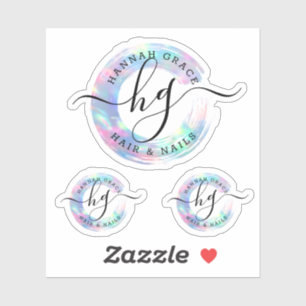 Pastel Regenboog Verf Swash Chic Logo Op maat gema Sticker