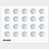 Pastel Regenboog Verf Swash Logo Chique Aangepaste Ronde Sticker (Vel)