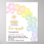 Pastel Regenboog Verjaardag Tijd Capsule Teken Poster (Voorkant)