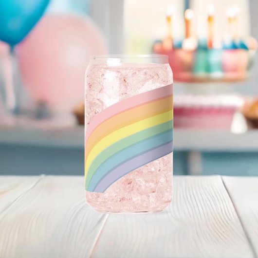 Pastel Regenboog Verjaardagsfeest Blikvorm Glas (Insitu (Baby Shower))