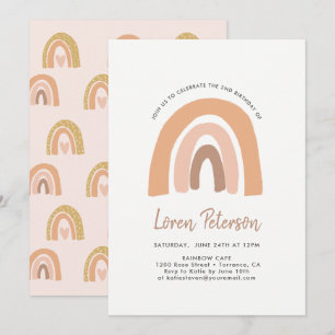 Pastel Regenboog Verjaardagsfeest Kaart