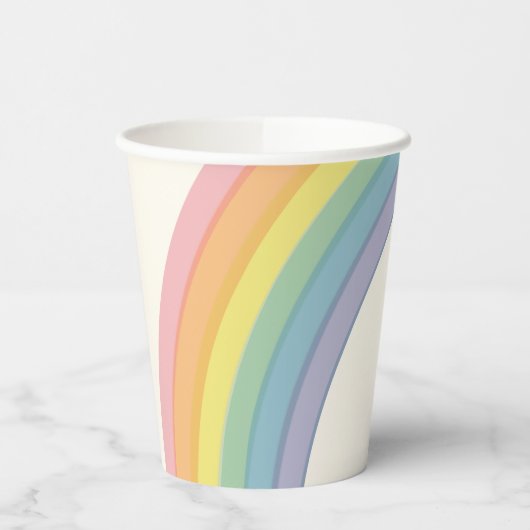 Pastel Regenboog Verjaardagsfeest Papieren Bekers (Links)