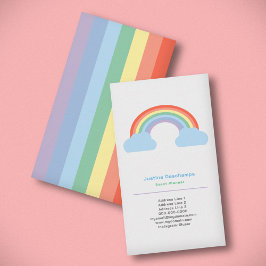 Pastel Regenboog Verticaal Visitekaartje