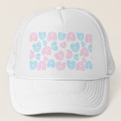Pastel Regenboog Vibes Trucker Hoed Pet (Voorkant)