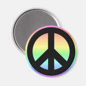 Pastel Regenboog Vredesteken Magneet (Voorkant / Achterkant)