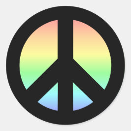 Pastel Regenboog Vredesteken Ronde Sticker