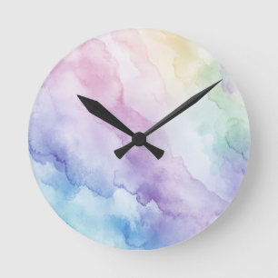 Pastel regenboog wandklok