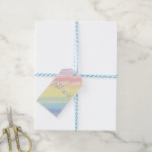 Pastel Regenboog Waterverf Achtergrond Aangepast Cadeaulabel (Met Touw)