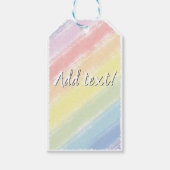 Pastel Regenboog Waterverf Achtergrond Aangepast Cadeaulabel (Voorkant)