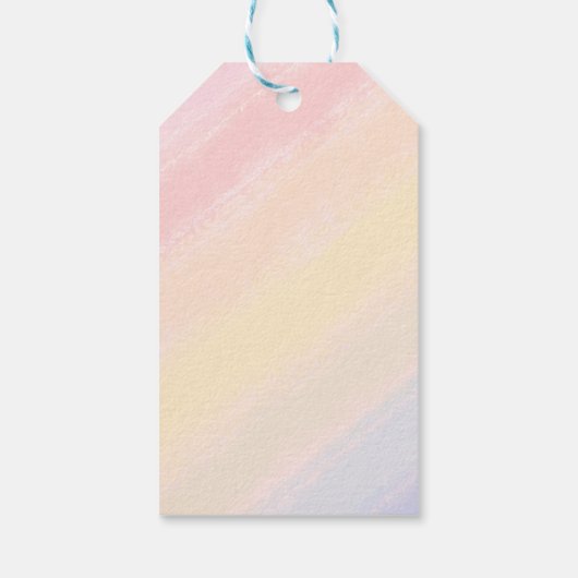 Pastel Regenboog Waterverf Achtergrond Aangepast Cadeaulabel (Achterkant)