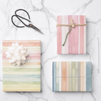 Pastel Regenboog Waterverf Inpakpapier Vel