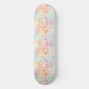 Pastel Regenboog Waterverf Luipaardprint Persoonlijk Skateboard