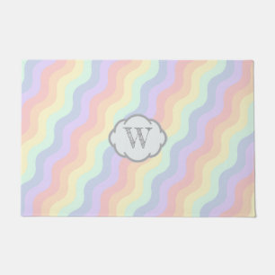 Pastel Regenboog Waves Deurmat