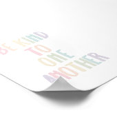 Pastel regenboog Wees aardig voor elkaar poster (Hoek)