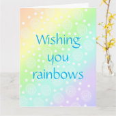 Pastel Regenboog Wensend U Regenbogen Wenskaart Kaart (Gele Bloem)