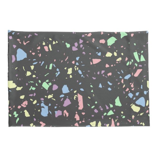 Pastel regenboog wit Abstract Terrazzo Patroon Kussensloop (Achterkant-Rechts)