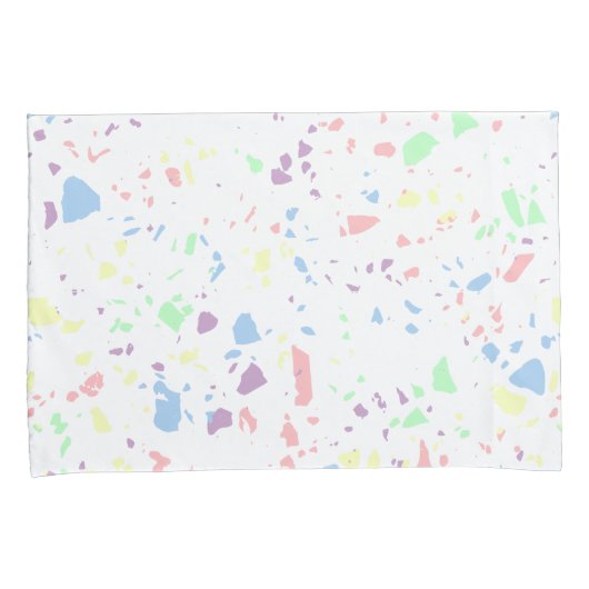 Pastel regenboog wit Abstract Terrazzo Patroon Kussensloop (Voorkant-Rechts)