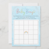 Pastel Regenboog & Wolken Baby Bingo Kaart (Voorkant)
