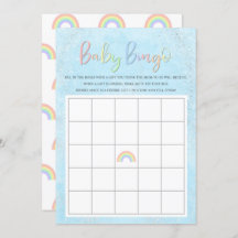 Pastel Regenboog & Wolken Baby Bingo