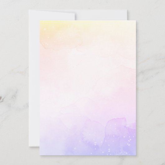 Pastel regenboog wolken glitter goud baby shower kaart (Achterkant)