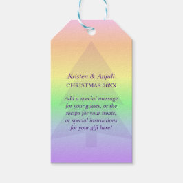 Pastel Regenboog Yuletide Vakantie Aangepast Cadeaulabel