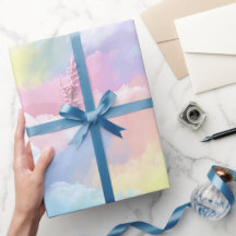 Pastel Regenboog Zachte Wolken Mix Abstract Patroo