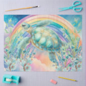 Pastel Regenboog & Zee Schildpad Decoupage Tissuepapier (Craft)