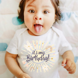 Pastel Regenboog Zon Het is mijn verjaardag Meisje