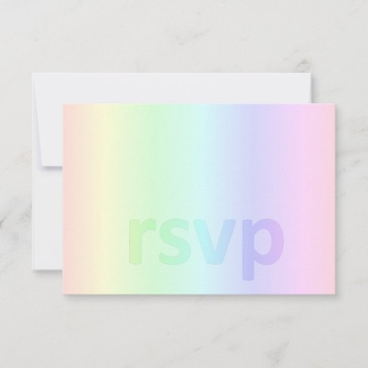 Pastel regenboogBaby shower RSVP (Voorkant)