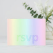 Pastel regenboogBaby shower RSVP (Staand voorkant)