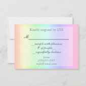 Pastel regenboogBaby shower RSVP (Achterkant)