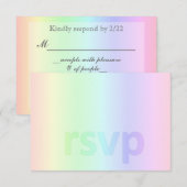 Pastel regenboogBaby shower RSVP Kaartje (Voorkant / Achterkant)