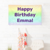 Pastel Regenboogcirkels in Cirkels Spandoek (Insitu)