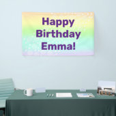 Pastel Regenboogcirkels in Cirkels Spandoek (Beurs)