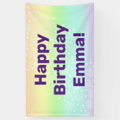 Pastel Regenboogcirkels in Cirkels Spandoek (Verticaal)