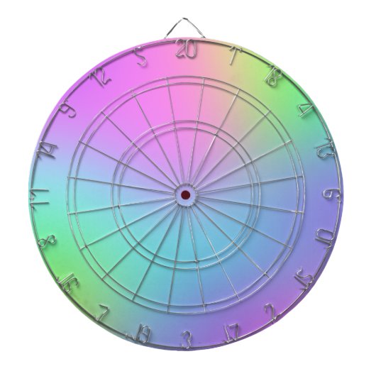 Pastel regenboogdartboard dartbord (Voorkant)
