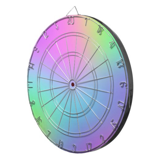 Pastel regenboogdartboard dartbord (Voorkant Rechts)