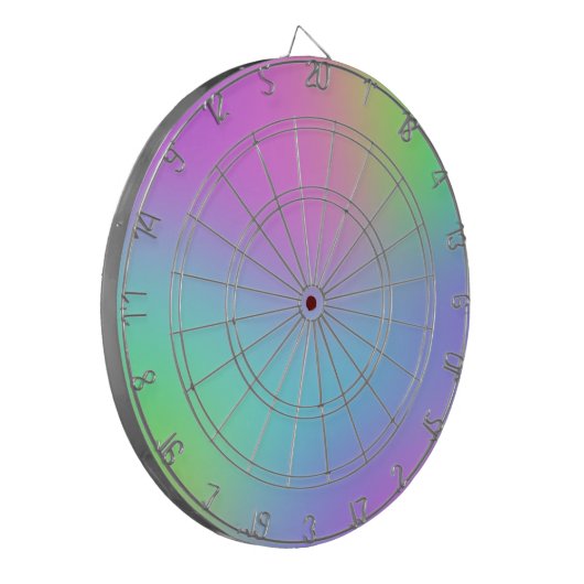 Pastel regenboogdartboard dartbord (Voorkant Links)