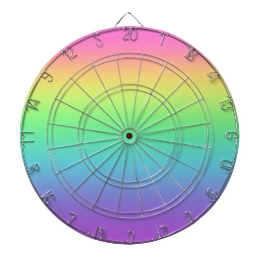 Pastel regenboogdartboard dartbord (Voorkant)