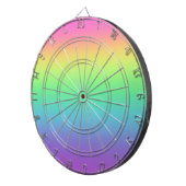 Pastel regenboogdartboard dartbord (Voorkant Rechts)