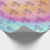 Pastel Regenboogdraf 45th Birthday Wrapping Paper Cadeaupapier (Hoek)