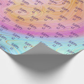 Pastel Regenboogdraf 65th Birthday Wrapping Paper Cadeaupapier (Hoek)